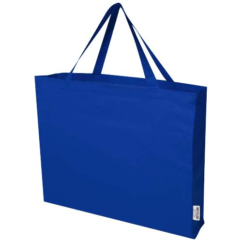 Grand sac shopping publicitaire coton recyclé 220g Odessa Bleu royal